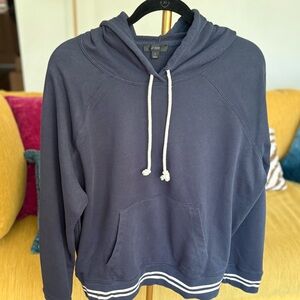 J. Crew Navy Blue Hooded Pullover Sweatshirt